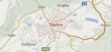 Mapa - pokrytí bezpečnostní agentura Teplice